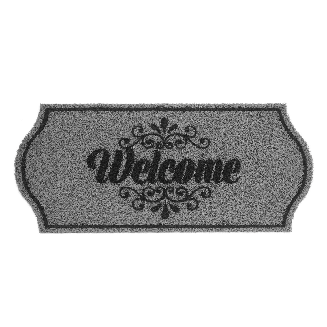 TAPETE KAPAZI VINIL FORMAS WELCOME CINZA 30CMX70CM