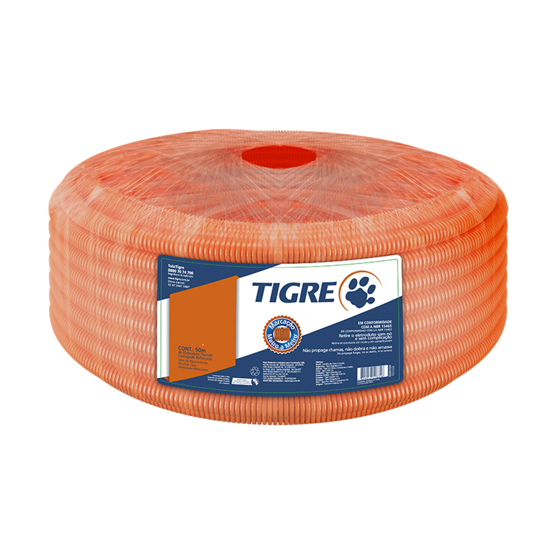 MANGUEIRA CORRUGADA TIGRE PVC TIGREFLEX 32MM LARANJA