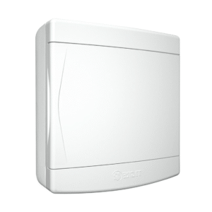 QUADRO DISTRIBUIÇÃO TIGRE SOBREPOR 6/8 DISJUNTOR PORTA BRANCA S/BARRAMENTO