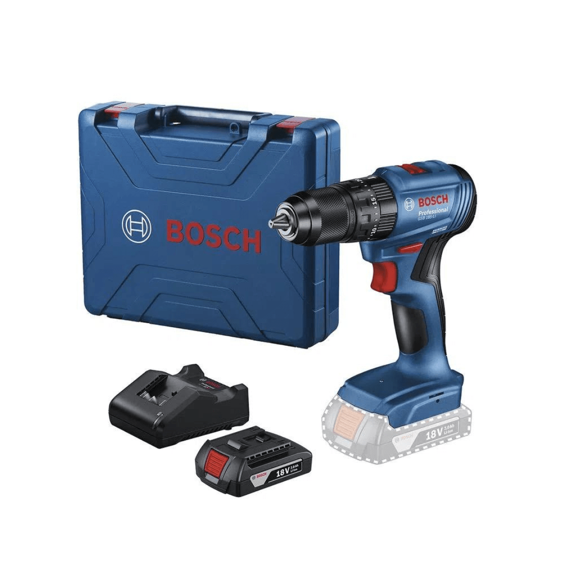 PARAFUSADEIRA/FURADEIRA BOSCH IMPACTO 18V GSB 185LI MALETA 1 BATERIA