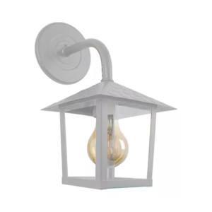 ARANDELA BLUMENAU COLONIAL NINA QUADRADA VIDRO LISO 1XE27 BRANCO BRILHANTE