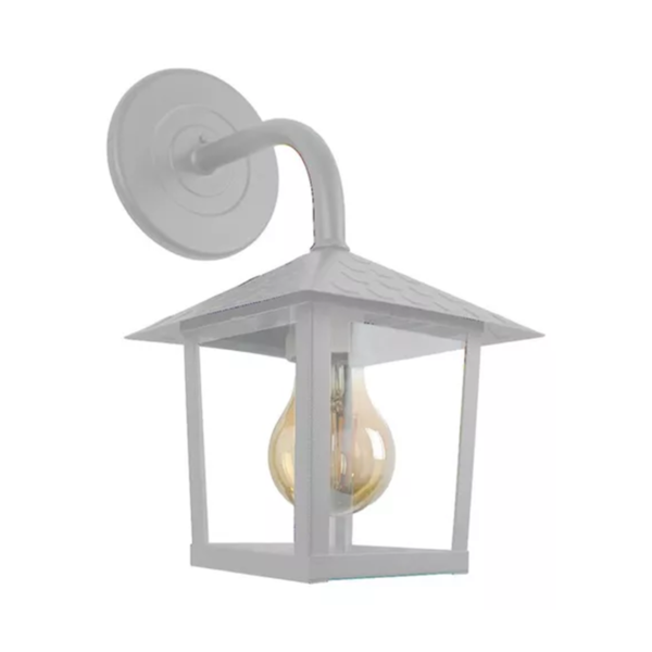 ARANDELA BLUMENAU COLONIAL NINA QUADRADA VIDRO LISO 1XE27 BRANCO BRILHANTE
